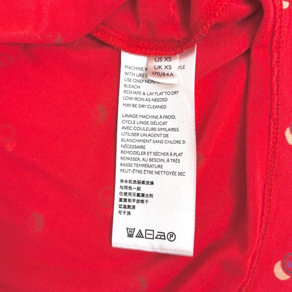 Anthro Maeve Jacquin Red Printed Peasant Blouse - XS - Picture 7 of 9